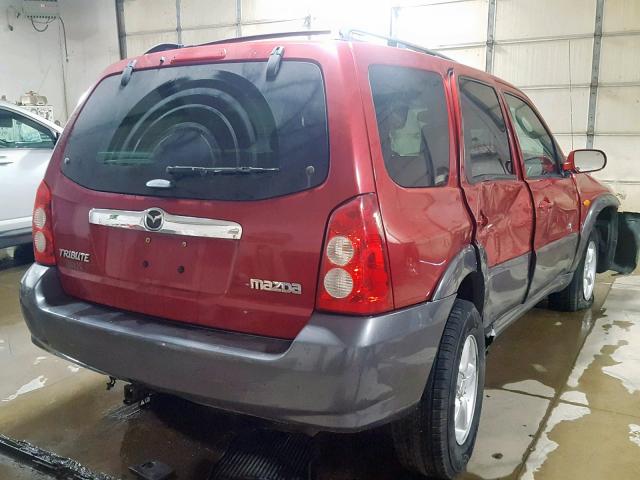 4F2CZ96195KM13182 - 2005 MAZDA TRIBUTE S BURGUNDY photo 4