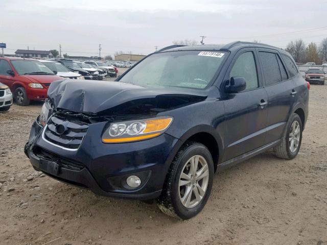 5XYZKDAG7BG048189 - 2011 HYUNDAI SANTA FE L BLUE photo 2