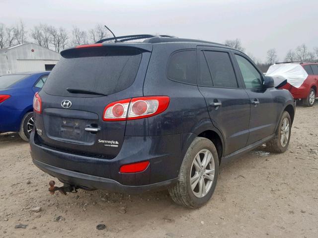 5XYZKDAG7BG048189 - 2011 HYUNDAI SANTA FE L BLUE photo 4