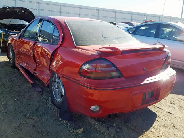 1G2NW52E23C226123 - 2003 PONTIAC GRAND AM G RED photo 3