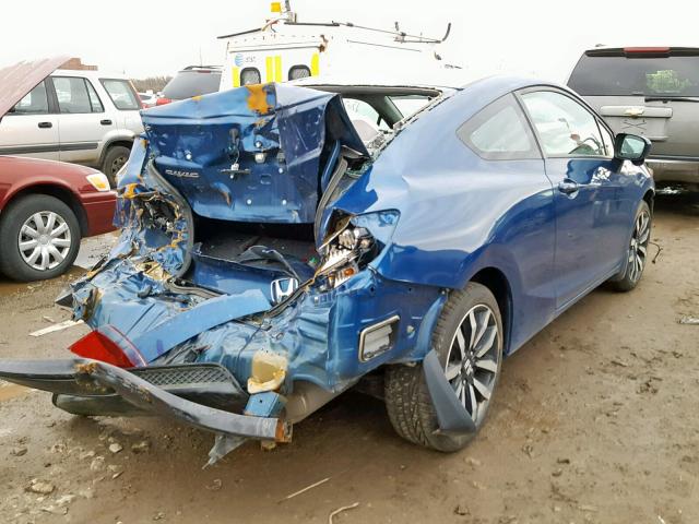 2HGFG3B09EH525289 - 2014 HONDA CIVIC EXL BLUE photo 4