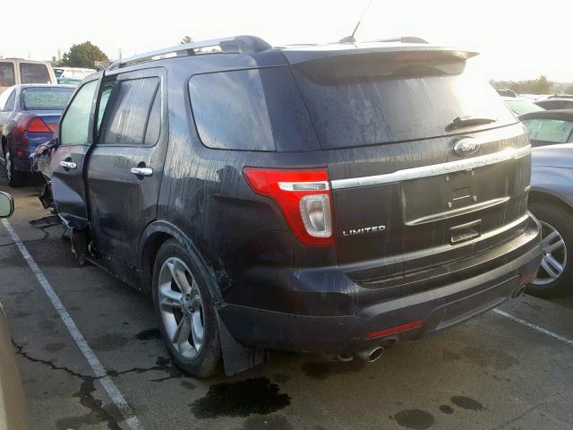 1FM5K8F88DGC20104 - 2013 FORD EXPLORER L BLACK photo 3