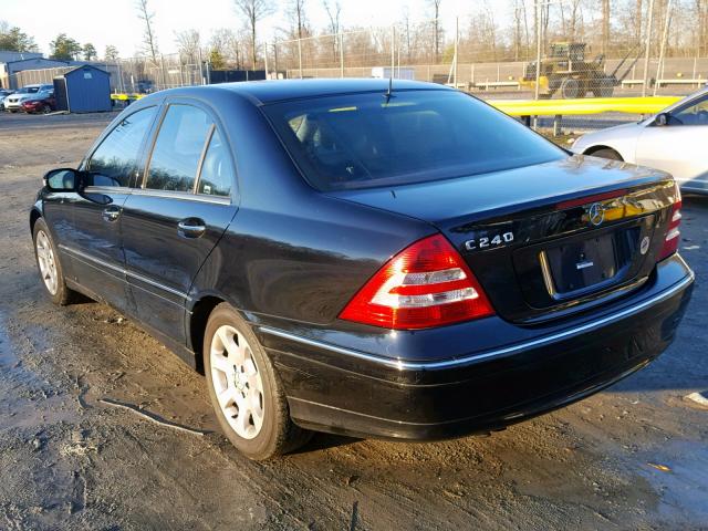 WDBRF61J65F631466 - 2005 MERCEDES-BENZ C 240 BLACK photo 3