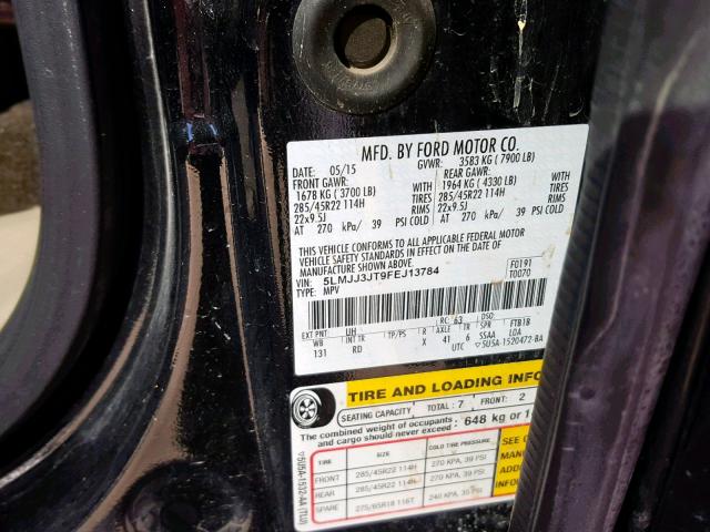 5LMJJ3JT9FEJ13784 - 2015 LINCOLN NAVIGATOR 黑色 照片 10