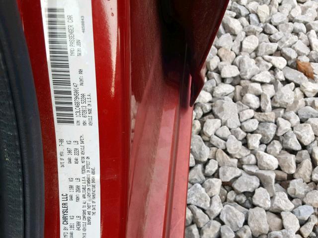 1C3LC46B79N500147 - 2009 CHRYSLER SEBRING LX RED photo 10