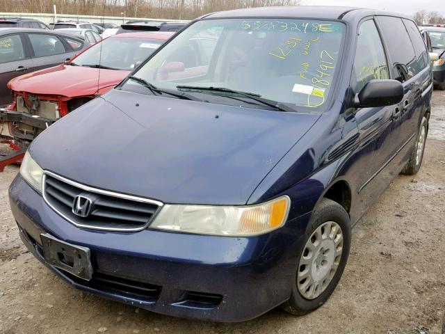 5FNRL18524B032458 - 2004 HONDA ODYSSEY LX BLUE photo 2