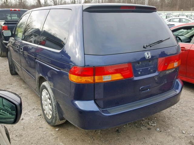 5FNRL18524B032458 - 2004 HONDA ODYSSEY LX BLUE photo 3