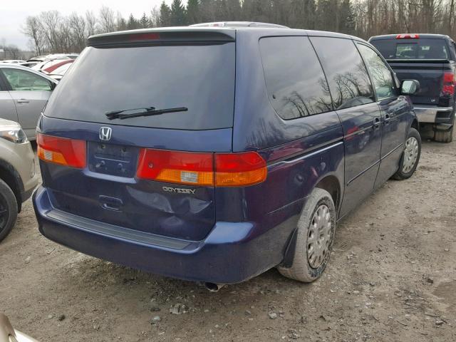 5FNRL18524B032458 - 2004 HONDA ODYSSEY LX BLUE photo 4