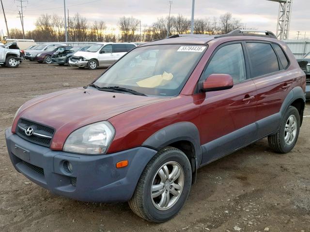 KM8JN12D97U622946 - 2007 HYUNDAI TUCSON SE BURGUNDY photo 2