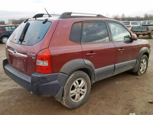 KM8JN12D97U622946 - 2007 HYUNDAI TUCSON SE BURGUNDY photo 4