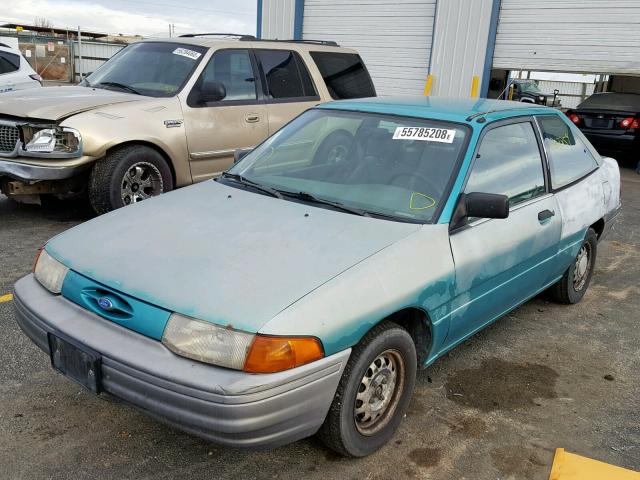 1FASP10J0TW152578 - 1996 FORD ESCORT GREEN photo 2