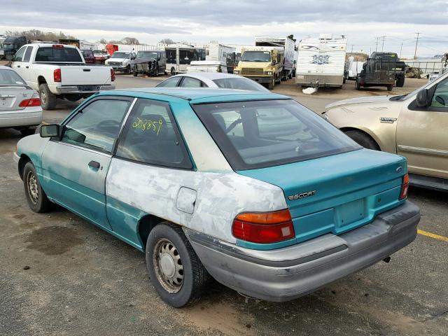 1FASP10J0TW152578 - 1996 FORD ESCORT GREEN photo 3