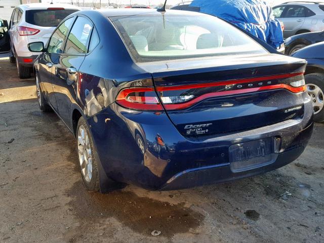 1C3CDFCA1DD294228 - 2013 DODGE DART LIMIT BLUE photo 3