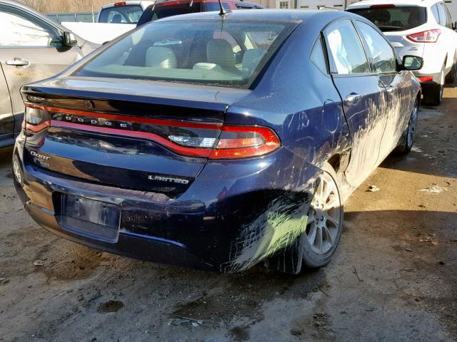 1C3CDFCA1DD294228 - 2013 DODGE DART LIMIT BLUE photo 4