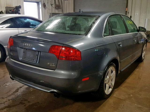 WAUDF78EX8A016122 - 2008 AUDI A4 2.0T QU GRAY photo 4