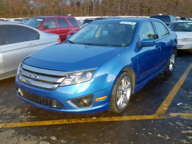 3FAHP0KC4BR119202 - 2011 FORD FUSION SPO BLUE photo 2