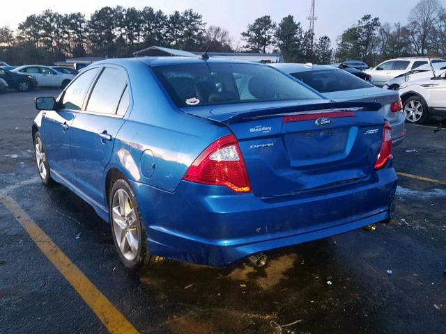 3FAHP0KC4BR119202 - 2011 FORD FUSION SPO BLUE photo 3