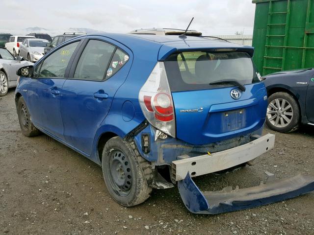 JTDKDTB38E1083572 - 2014 TOYOTA PRIUS C BLUE photo 3