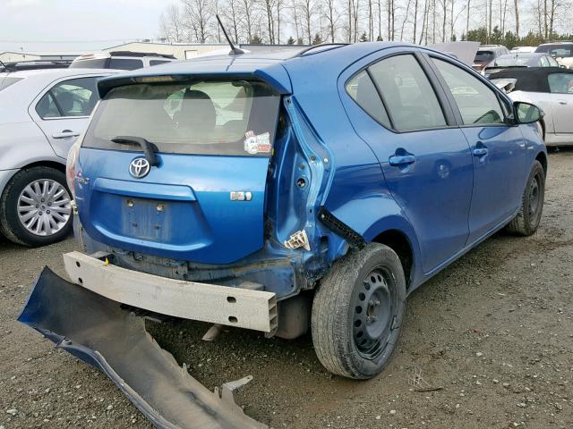 JTDKDTB38E1083572 - 2014 TOYOTA PRIUS C BLUE photo 4