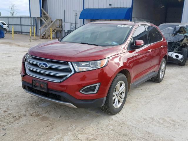 2FMTK3J81FBC07061 - 2015 FORD EDGE SEL RED photo 2