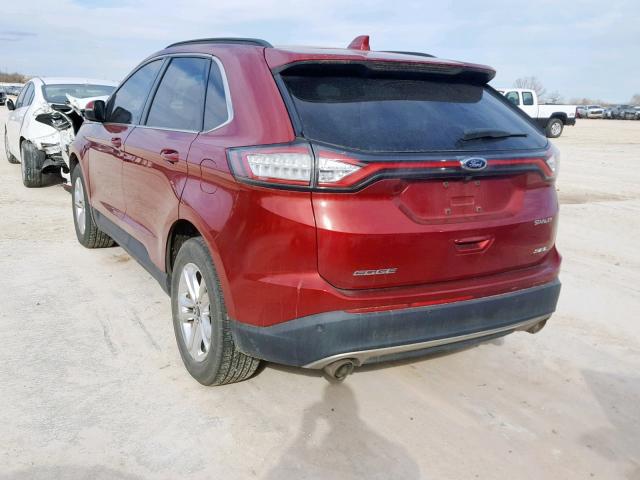 2FMTK3J81FBC07061 - 2015 FORD EDGE SEL RED photo 3