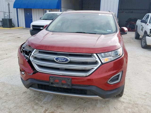 2FMTK3J81FBC07061 - 2015 FORD EDGE SEL RED photo 9