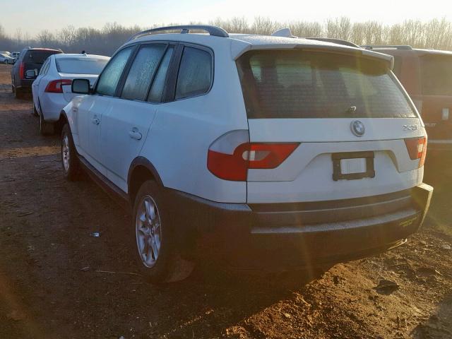 WBXPA73494WB20813 - 2004 BMW X3 2.5I WHITE photo 3