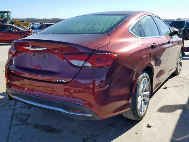 1C3CCCAB0FN578234 - 2015 CHRYSLER 200 LIMITE MAROON photo 4