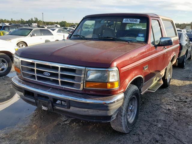 1FMEU15N6TLB91944 - 1996 FORD BRONCO U10 MAROON photo 2