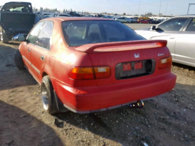 1HGEG8649SL002438 - 1995 HONDA CIVIC DX ORANGE photo 3