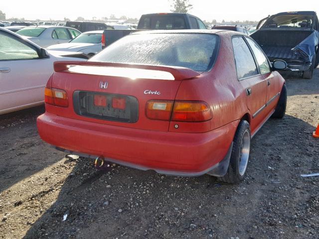 1HGEG8649SL002438 - 1995 HONDA CIVIC DX ORANGE photo 4