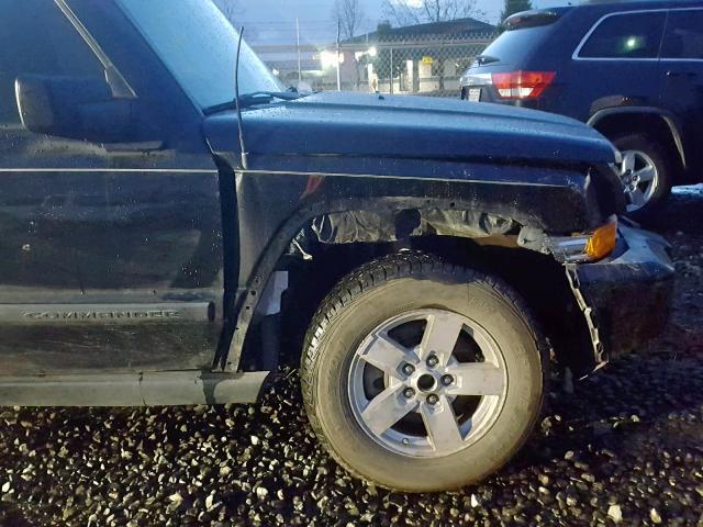 1J8HG48K86C122827 - 2006 JEEP COMMANDER BLACK photo 9