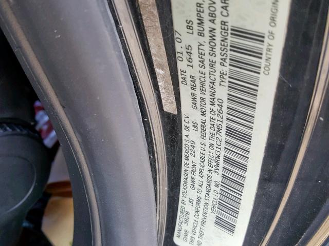 3VWRW31C27M512640 - 2007 VOLKSWAGEN NEW BEETLE Qara foto 10