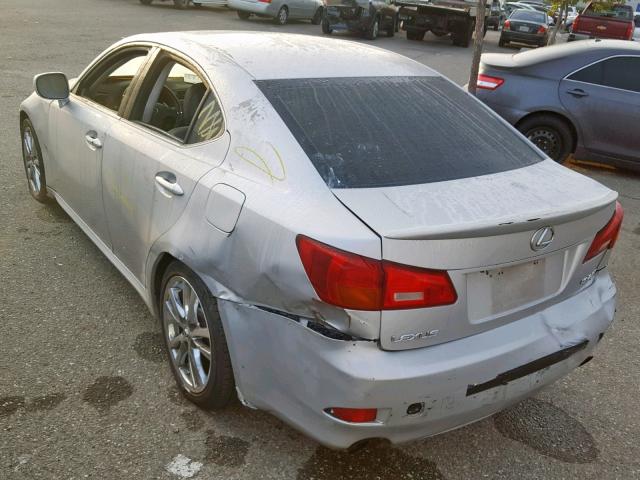 JTHBK262665024448 - 2006 LEXUS IS 250 SILVER photo 3