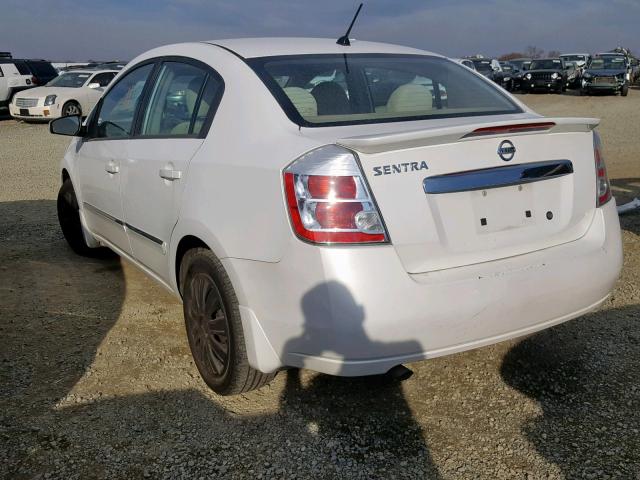 3N1AB6AP1BL603593 - 2011 NISSAN SENTRA 2.0 WHITE photo 3