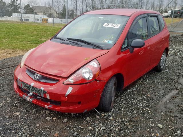 JHMGD38498S040152 - 2008 HONDA FIT RED photo 2