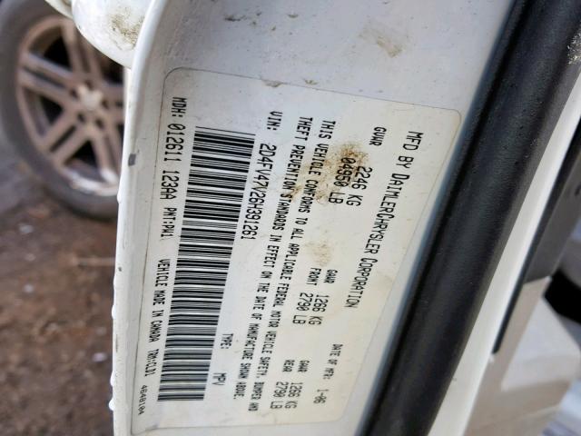 2D4FV47V26H391261 - 2006 DODGE MAGNUM SXT WHITE photo 10