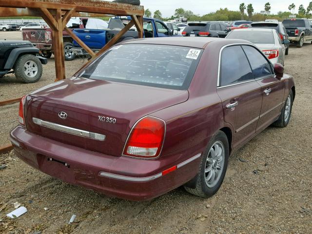 KMHFU45E13A260895 - 2003 HYUNDAI XG 350 RED photo 4