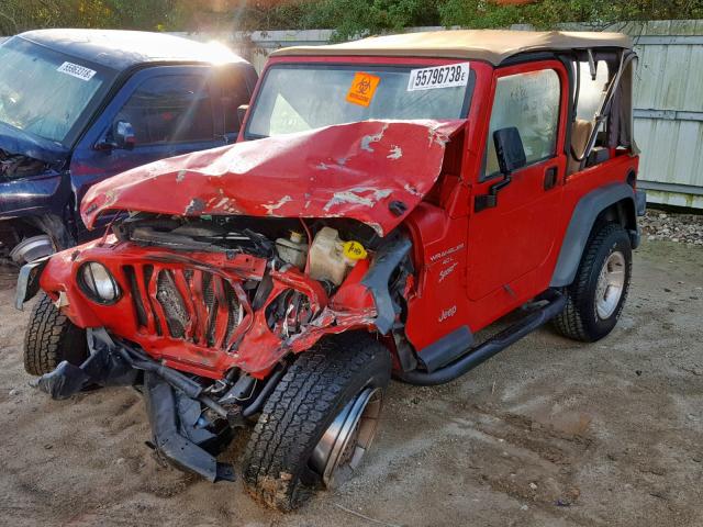 1J4FA49S6YP771255 - 2000 JEEP WRANGLER / RED photo 2