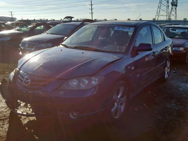 JM1BK323451254548 - 2005 MAZDA 3 S PURPLE photo 2