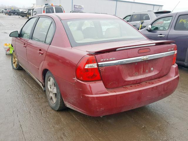 1G1ZT54845F311522 - 2005 CHEVROLET MALIBU LS მუქწითელი ფოტო 3