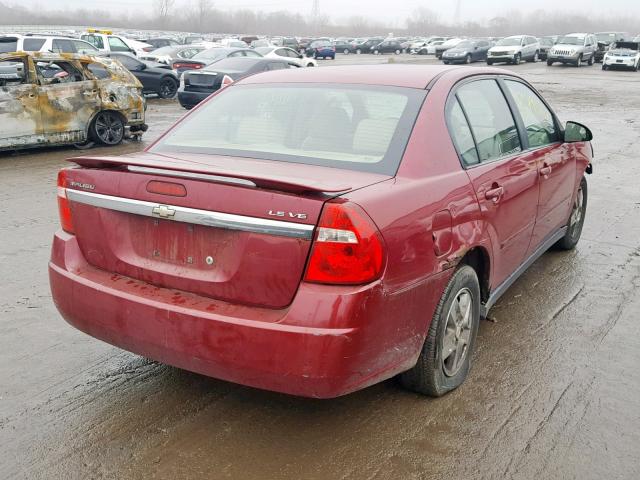 1G1ZT54845F311522 - 2005 CHEVROLET MALIBU LS მუქწითელი ფოტო 4