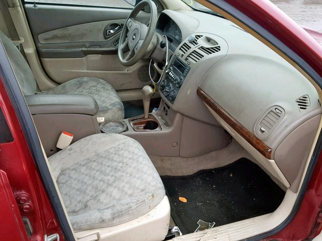 1G1ZT54845F311522 - 2005 CHEVROLET MALIBU LS მუქწითელი ფოტო 5