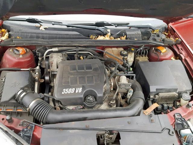 1G1ZT54845F311522 - 2005 CHEVROLET MALIBU LS მუქწითელი ფოტო 7