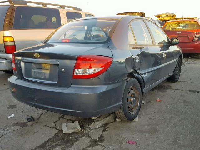 KNADC125136231270 - 2003 KIA RIO GRAY photo 4