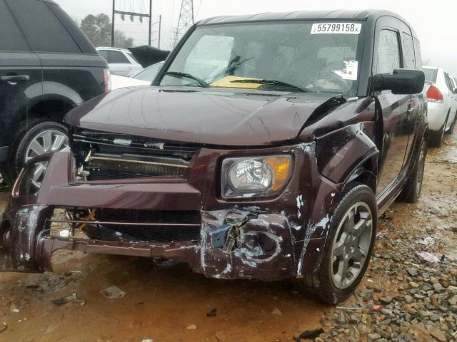 5J6YH18968L016017 - 2008 HONDA ELEMENT SC BURGUNDY photo 2