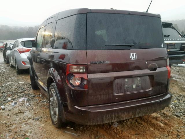 5J6YH18968L016017 - 2008 HONDA ELEMENT SC BURGUNDY photo 3