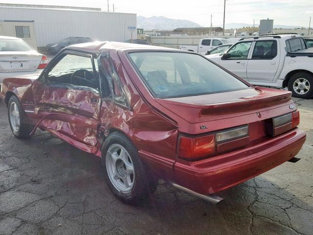 1FACP41E4PF102764 - 1993 FORD MUSTANG LX BURGUNDY photo 3