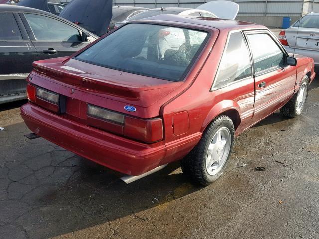 1FACP41E4PF102764 - 1993 FORD MUSTANG LX BURGUNDY photo 4