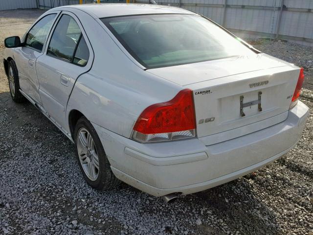 YV1RS592972617215 - 2007 VOLVO S60 2.5T WHITE photo 3